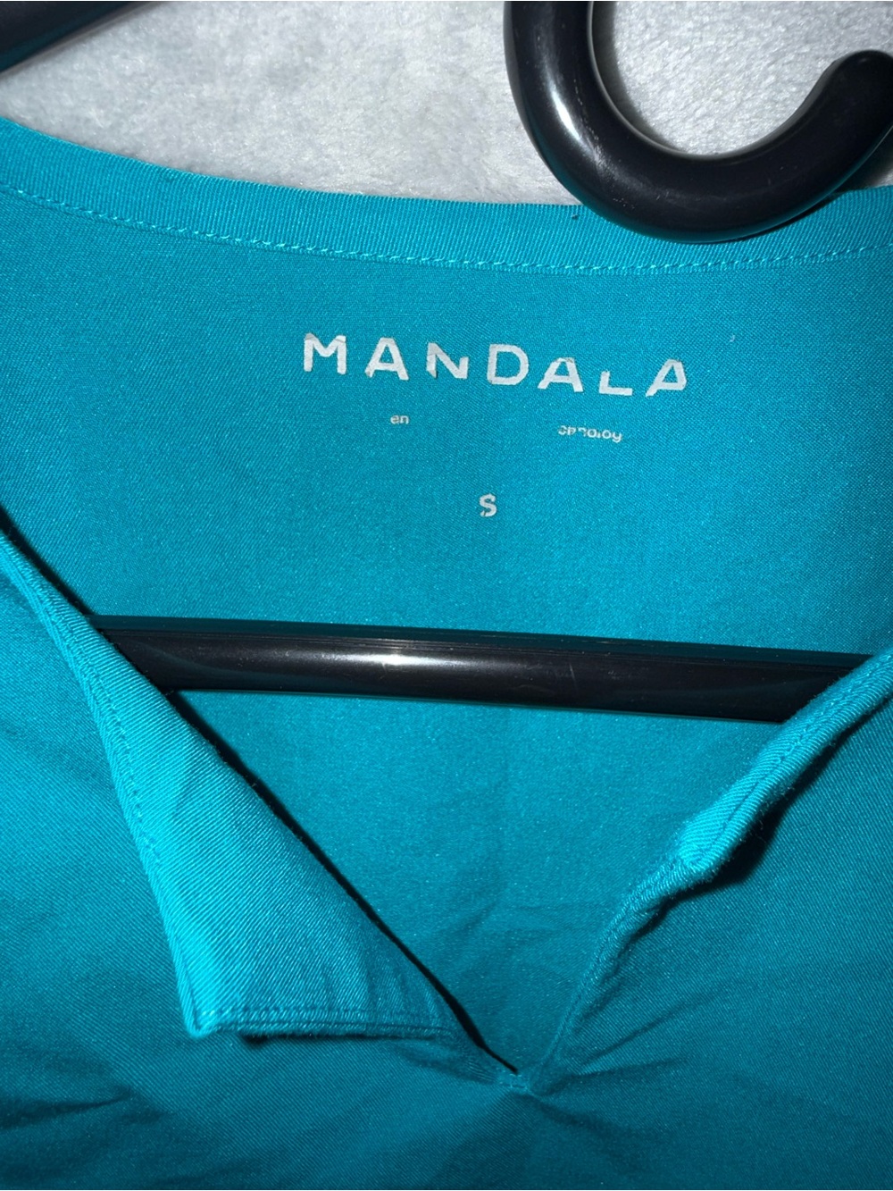 Mandala Women's Teal V-Neck Top